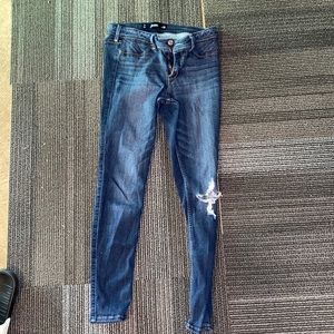 Medium wash ripped skinny jeans